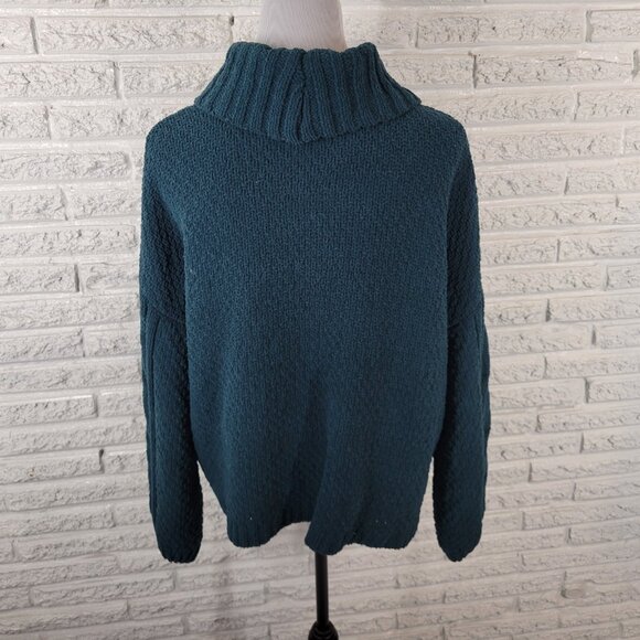 Seven 7 Womens Sweater Extra Large Turtleneck Green Cable Knit Casual SWE17E - Picture 6 of 9